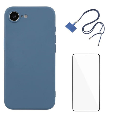 WANLONFENG RB1 Series For iPhone 17e / 16e Case Screen Film Soft TPU Phone Cover