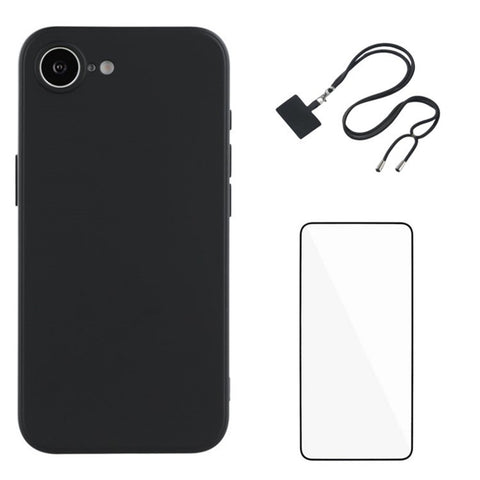WANLONFENG RB1 Series For iPhone 17e / 16e Case Screen Film Soft TPU Phone Cover