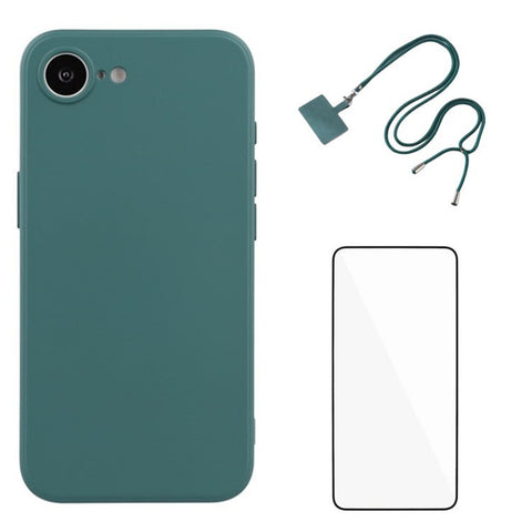 WANLONFENG RB1 Series For iPhone 17e / 16e Case Screen Film Soft TPU Phone Cover