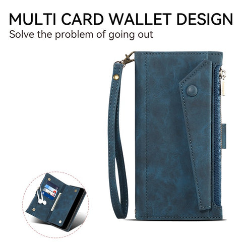 ESEBLE Star Series For Motorola Edge 60 5G / 60 Fusion 5G Case Zipper Wallet Leather Stand Phone Cover with Wrist Strap