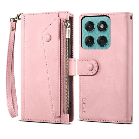 ESEBLE Star Series For Motorola Edge 60 5G / 60 Fusion 5G Case Zipper Wallet Leather Stand Phone Cover with Wrist Strap