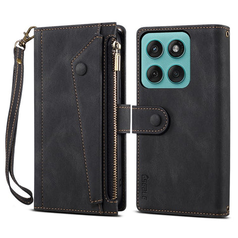 ESEBLE Star Series For Motorola Edge 60 5G / 60 Fusion 5G Case Zipper Wallet Leather Stand Phone Cover with Wrist Strap