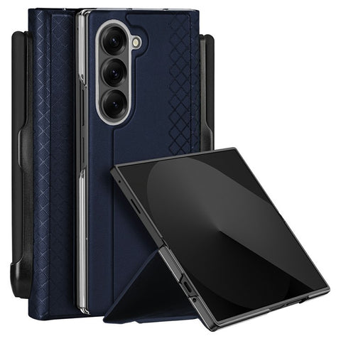DUX DUCIS Bril Series For Samsung Galaxy Z Fold7 5G Case Leather Stand Phone Cover with Pen Holder