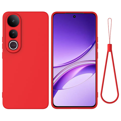 For vivo V50 Lite 5G / vivo V50 Lite 4G Liquid Silicone Case Phone Back Cover with Hand Strap