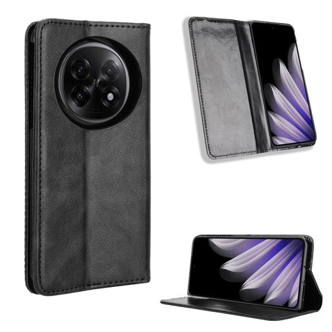 For Oppo Find N5 5G Retro PU Leather Case Phone Wallet Stand Cover