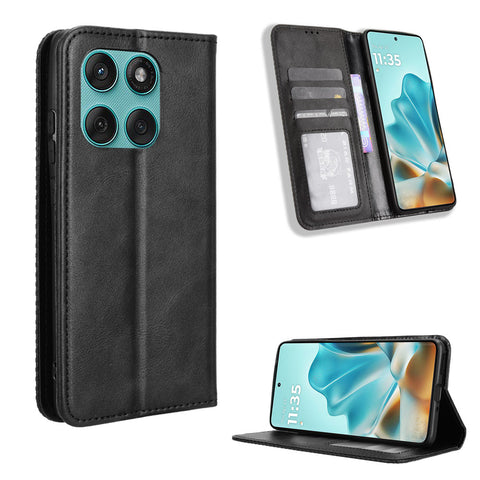 For Motorola Edge 60 5G / 60 Fusion 5G / Edge 60s 5G Retro PU Leather Case Phone Wallet Stand Cover