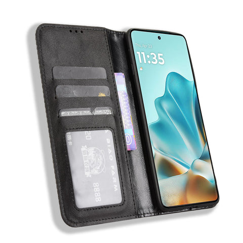 For Motorola Edge 60 5G / 60 Fusion 5G / Edge 60s 5G Retro PU Leather Case Phone Wallet Stand Cover