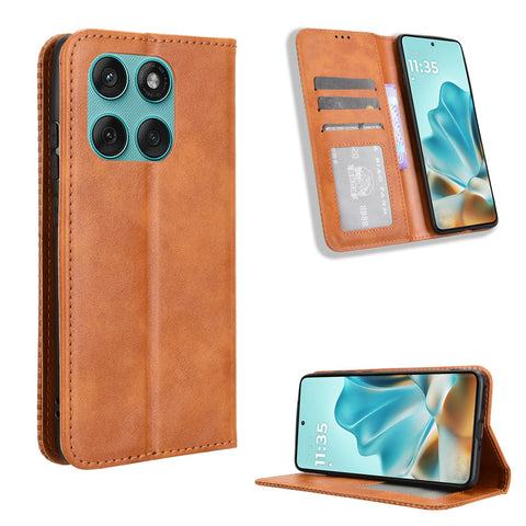For Motorola Edge 60 5G / 60 Fusion 5G / Edge 60s 5G Retro PU Leather Case Phone Wallet Stand Cover