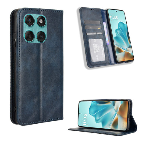 For Motorola Edge 60 5G / 60 Fusion 5G / Edge 60s 5G Retro PU Leather Case Phone Wallet Stand Cover