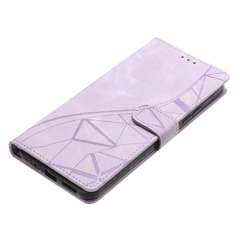 For Oppo A5 Pro 4G (Global) / 5G (Global) / A5 Energy 5G (China) Case Wallet Stand Imprinted Triangle Pattern Leather Phone Flip Cover
