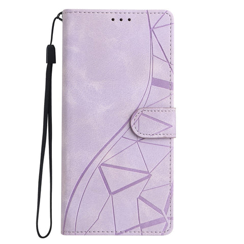 For Oppo A5 Pro 4G (Global) / 5G (Global) / A5 Energy 5G (China) Case Wallet Stand Imprinted Triangle Pattern Leather Phone Flip Cover