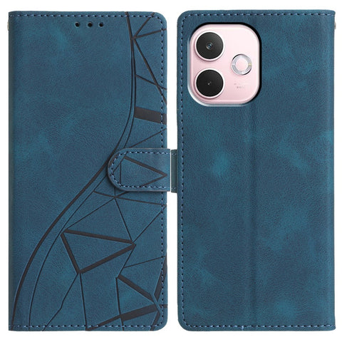 For Oppo A5 Pro 4G (Global) / 5G (Global) / A5 Energy 5G (China) Case Wallet Stand Imprinted Triangle Pattern Leather Phone Flip Cover