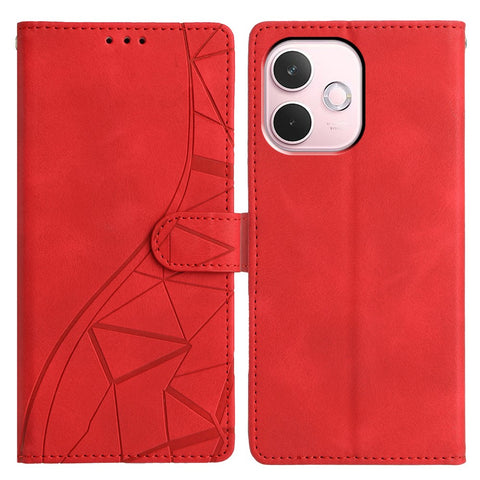 For Oppo A5 Pro 4G (Global) / 5G (Global) / A5 Energy 5G (China) Case Wallet Stand Imprinted Triangle Pattern Leather Phone Flip Cover