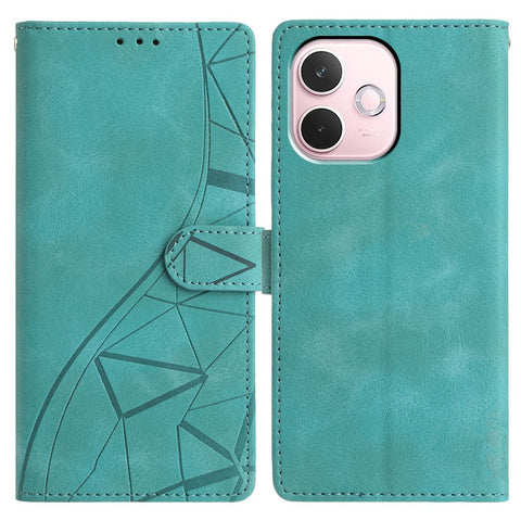 For Oppo A5 Pro 4G (Global) / 5G (Global) / A5 Energy 5G (China) Case Wallet Stand Imprinted Triangle Pattern Leather Phone Flip Cover