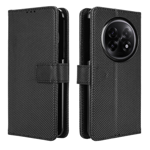 For Oppo Find N5 5G Leather Wallet Case with Strap Diamond Texture Phone Cover