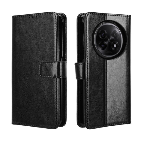 For Oppo Find N5 5G PU Leather Case with Strap Crazy Horse Texture Phone Wallet Cover