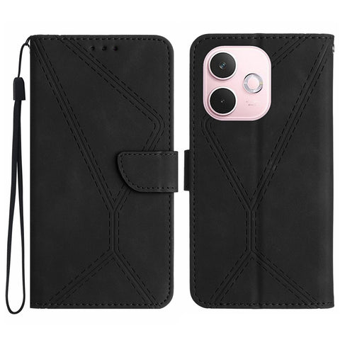 For Oppo A5 Pro 4G (Global) / 5G (Global) / A5 Energy 5G (China) Case Skin Touch Lines Imprinted PU Leather Flip Phone Cover
