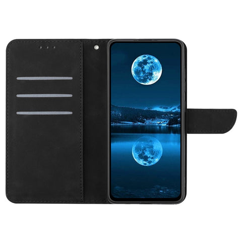 For Oppo A5 Pro 4G (Global) / 5G (Global) / A5 Energy 5G (China) Case Skin Touch Lines Imprinted PU Leather Flip Phone Cover