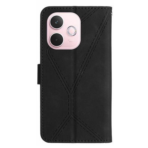 For Oppo A5 Pro 4G (Global) / 5G (Global) / A5 Energy 5G (China) Case Skin Touch Lines Imprinted PU Leather Flip Phone Cover