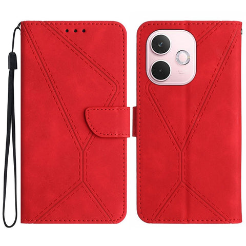 For Oppo A5 Pro 4G (Global) / 5G (Global) / A5 Energy 5G (China) Case Skin Touch Lines Imprinted PU Leather Flip Phone Cover
