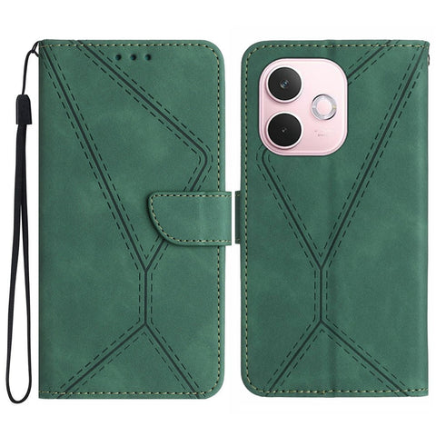 For Oppo A5 Pro 4G (Global) / 5G (Global) / A5 Energy 5G (China) Case Skin Touch Lines Imprinted PU Leather Flip Phone Cover