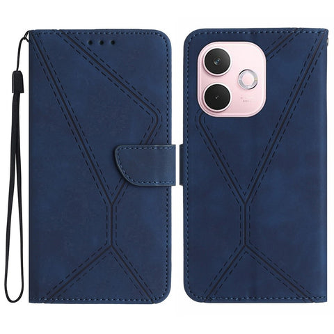 For Oppo A5 Pro 4G (Global) / 5G (Global) / A5 Energy 5G (China) Case Skin Touch Lines Imprinted PU Leather Flip Phone Cover
