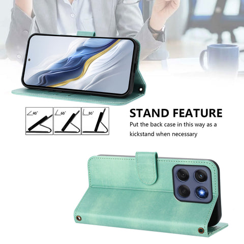 For Motorola Edge 60 5G / 60 Fusion 5G Cases Wallet Stand Retro Texture Leather Phone Cover with Lanyard