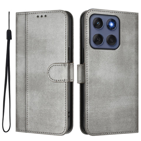 For Motorola Edge 60 5G / 60 Fusion 5G Cases Wallet Stand Retro Texture Leather Phone Cover with Lanyard