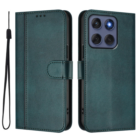 For Motorola Edge 60 5G / 60 Fusion 5G Cases Wallet Stand Retro Texture Leather Phone Cover with Lanyard