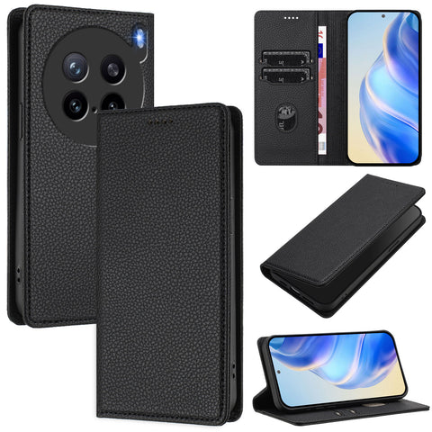 For vivo X200s 5G Wallet Case RFID Blocking Litchi Texture Leather Mobile Cover