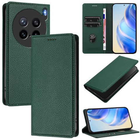 For vivo X200s 5G Wallet Case RFID Blocking Litchi Texture Leather Mobile Cover