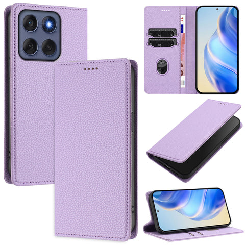 For Motorola Edge 60 5G / 60 Fusion 5G Wallet Case RFID Blocking Litchi Texture Leather Mobile Cover