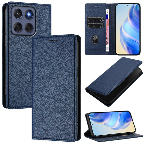 For Motorola Edge 60 5G / 60 Fusion 5G Wallet Case RFID Blocking Litchi Texture Leather Mobile Cover