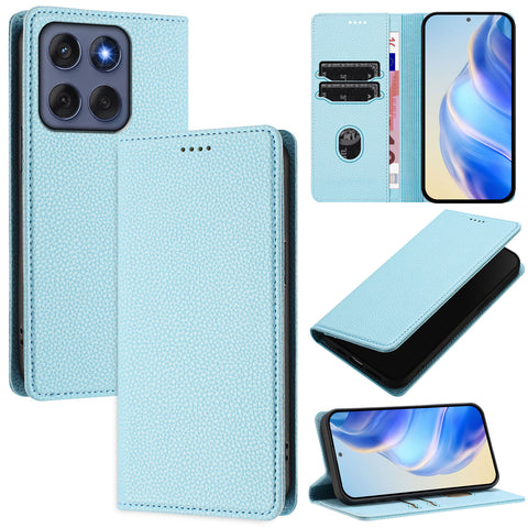 For Motorola Edge 60 5G / 60 Fusion 5G Wallet Case RFID Blocking Litchi Texture Leather Mobile Cover