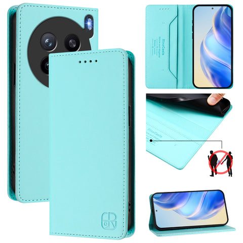 For vivo X200s 5G Leather Case RINACASIS RC01 Phone Cover with RFID Blocking Wallet Stand