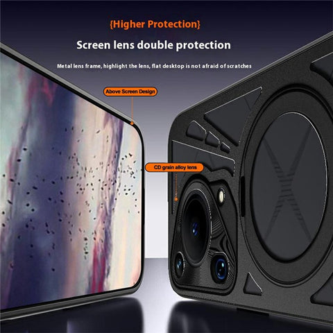 For Huawei Pura 70 Ultra Case Magnetic Kickstand Hollow Heat Dissipation Silicone + PC + Metal Bumper Phone Cover