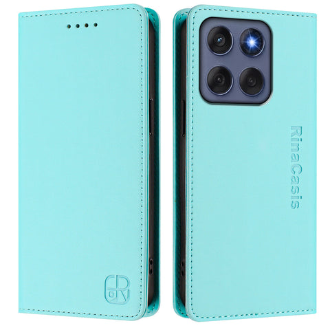 For Motorola Edge 60 5G / 60 Fusion 5G Leather Case RINACASIS RC01 Phone Cover with RFID Blocking Wallet Stand