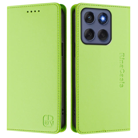 For Motorola Edge 60 5G / 60 Fusion 5G Leather Case RINACASIS RC01 Phone Cover with RFID Blocking Wallet Stand