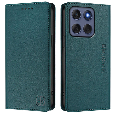 For Motorola Edge 60 5G / 60 Fusion 5G Leather Case RINACASIS RC01 Phone Cover with RFID Blocking Wallet Stand