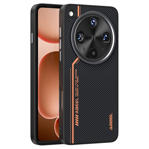 ABEEL For Oppo Find X8 Ultra 5G Magnetic Case Micro-Embossing 6D Printed PC TPU Aluminum Alloy Leather Phone Cover