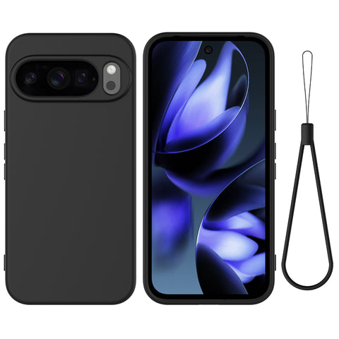 For Google Pixel 10 Pro XL Case Liquid Silicone Phone Back Cover with Hand Strap