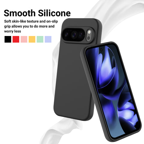 For Google Pixel 10 Pro XL Case Liquid Silicone Phone Back Cover with Hand Strap