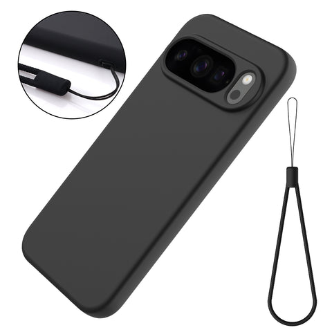 For Google Pixel 10 Pro XL Case Liquid Silicone Phone Back Cover with Hand Strap