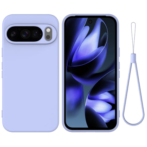For Google Pixel 10 Pro XL Case Liquid Silicone Phone Back Cover with Hand Strap