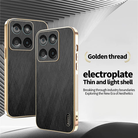 KADEM For Motorola Edge 60 5G / 60 Fusion 5G Case Electroplating Silk Texture PU + TPU Phone Back Cover