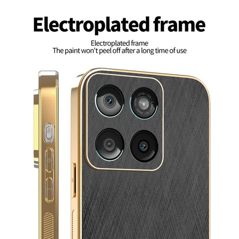 KADEM For Motorola Edge 60 5G / 60 Fusion 5G Case Electroplating Silk Texture PU + TPU Phone Back Cover