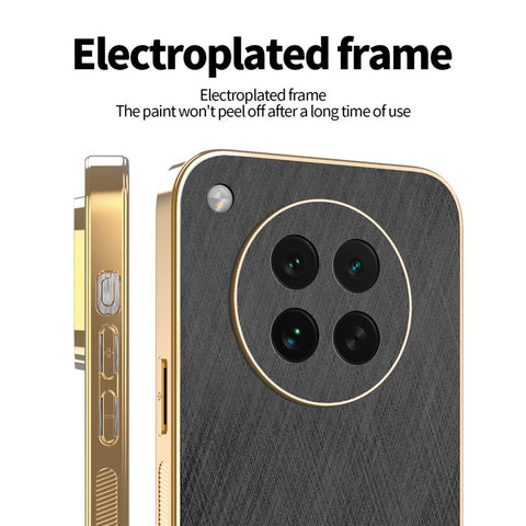 KADEM For Oppo Find X8s 5G Case Electroplating Silk Texture PU + TPU Phone Back Cover