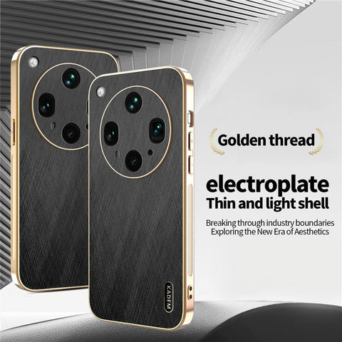 KADEM For Oppo Find X8 Ultra 5G Case Electroplating Silk Texture PU + TPU Phone Back Cover