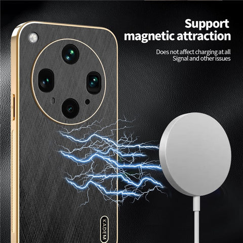 KADEM For Oppo Find X8 Ultra 5G Case Electroplating Silk Texture PU + TPU Phone Back Cover