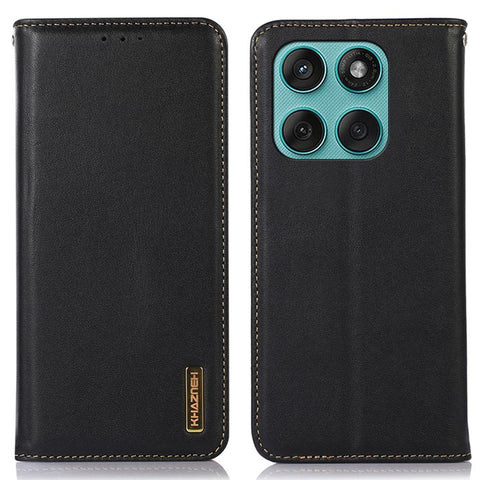KHAZNEH For Motorola Edge 60 5G / 60 Fusion 5G / 60 Pro 5G Case Wallet Genuine Cow Leather Phone Cover Nappa Texture